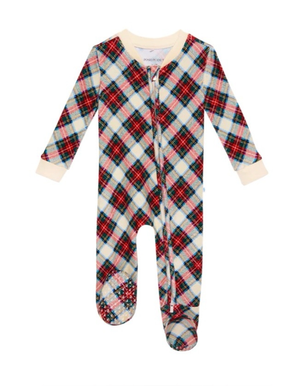 Posh Peanut Plaid Sleeper Onesie Size 6-9 Months